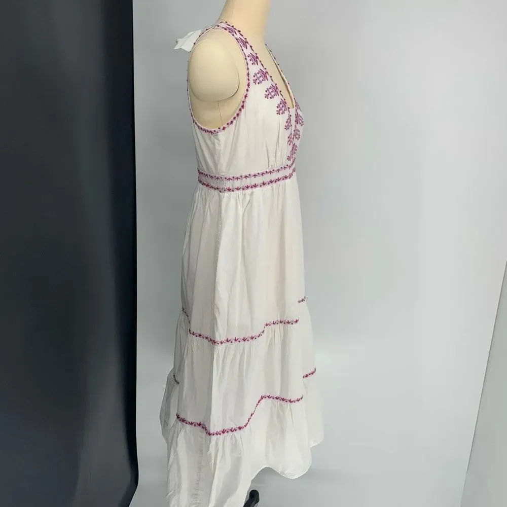 AKEMI KIN ANTHROPOLOGIE white cotton boho dress sz 10 or m - Picture 3 of 7